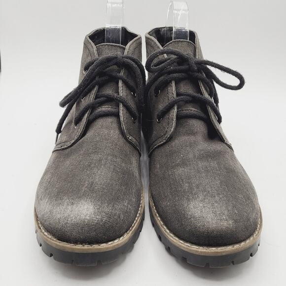 Cliffs by White Mountain Distressed Gray Canvas Lace Up Chukka Booties Size 10M - Picture 4 of 13